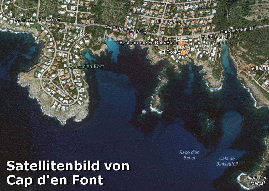 Satellitenbild vom Cap d'en Font